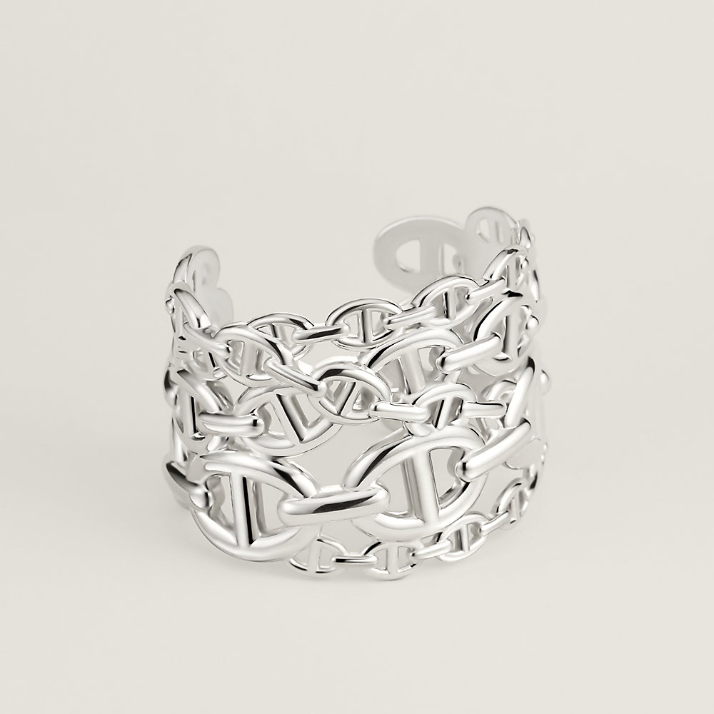 HERMES Chaine d‘Ancre Enchainee バングル MM Hermes 925 Silver Chaine d'Ancre Enchainee MM Bangle SH